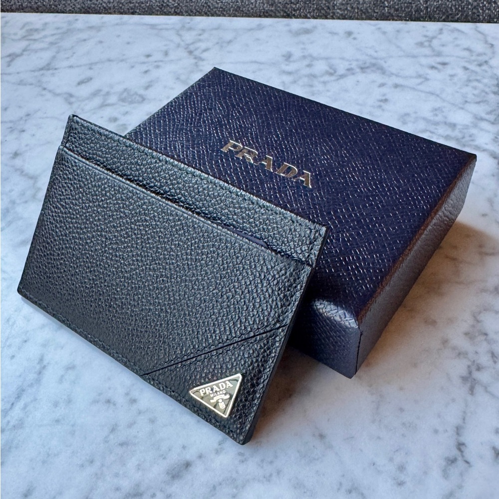 Brand New Prada Black Leather Card Case